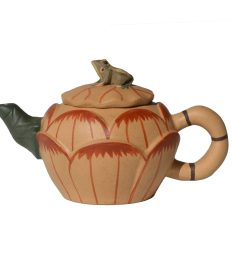Handmade frog lotus teapot