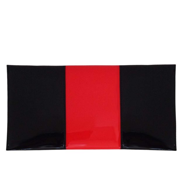 Red and black patent leather envelope clutch - Image 2