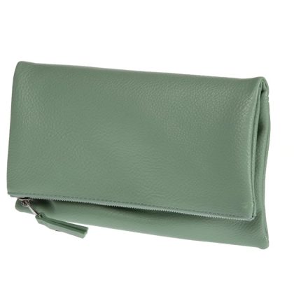 Faux leather clutch with tassels