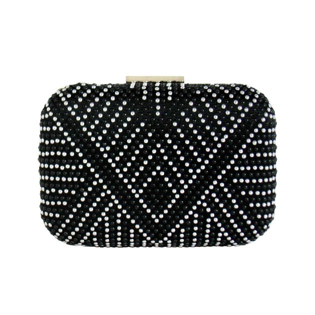 Black and Silver Box Clutch - Image 4