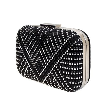 Black and Silver Box Clutch