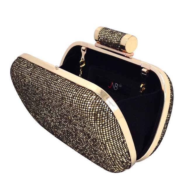 Gold Sparkling Evening Box Clutch - Image 3