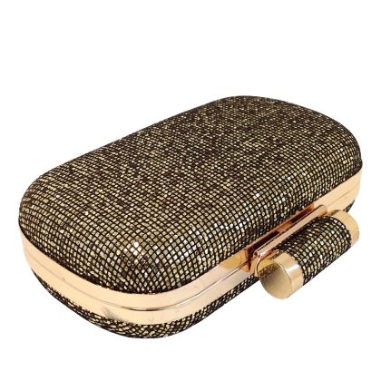 Gold Sparkling Evening Box Clutch