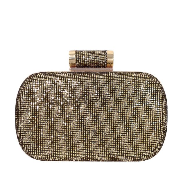 Gold Sparkling Evening Box Clutch - Image 2