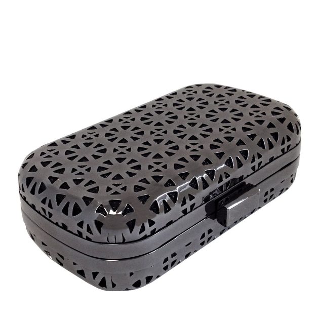 Black Metal Box Clutch - Image 4