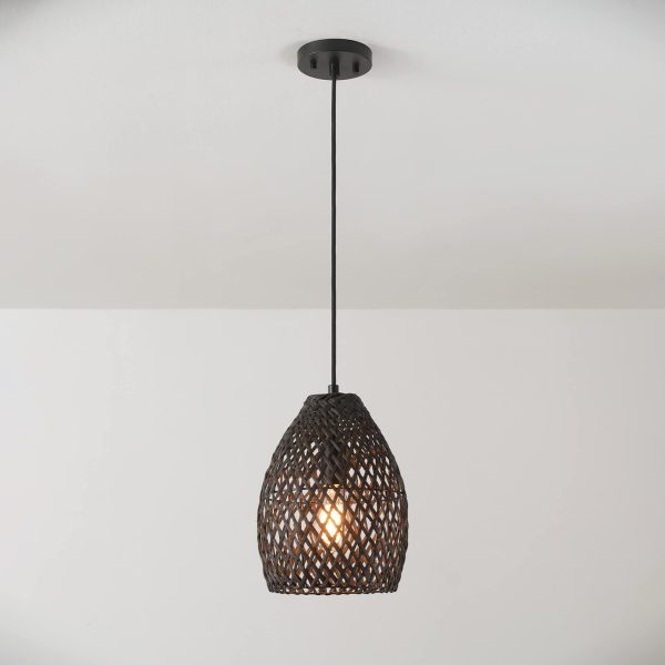 Matte black single head chandelier - Image 2