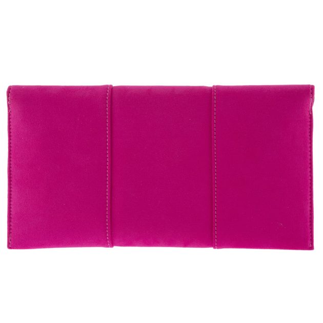 Rose Red Faux Suede Envelope Clutch - Image 5