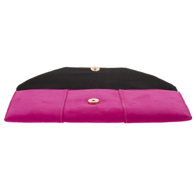 Rose Red Faux Suede Envelope Clutch - Image 4