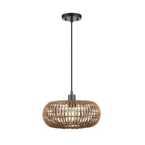 Rattan lampshade single head chandelier