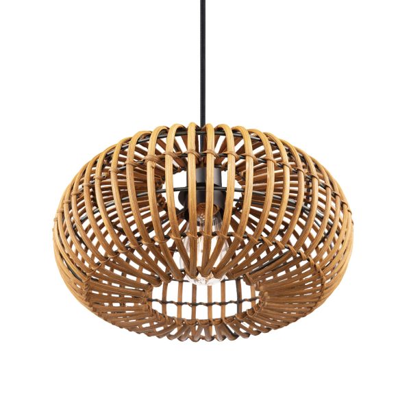 Rattan lampshade single head chandelier - Image 2
