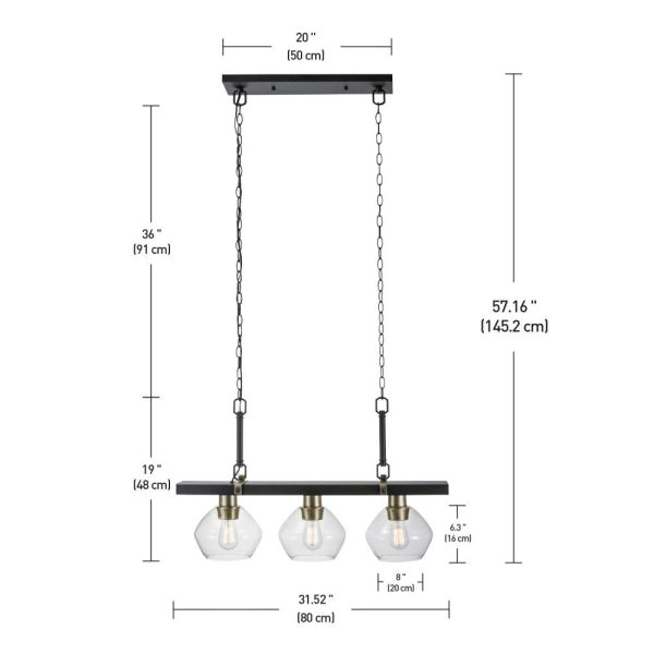Three linear pendant lights - Image 4