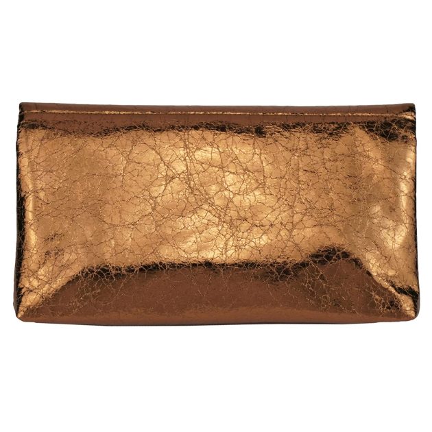 Crackle Metallic Tassel Foldover Clutch - Image 5