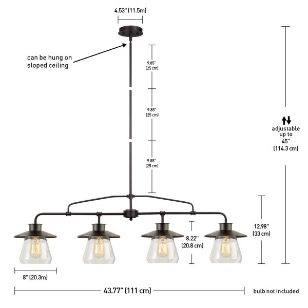 Clear glass 4 light chandelier - Image 7