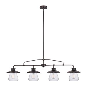 Clear glass 4 light chandelier