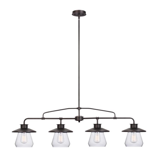 Clear glass 4 light chandelier