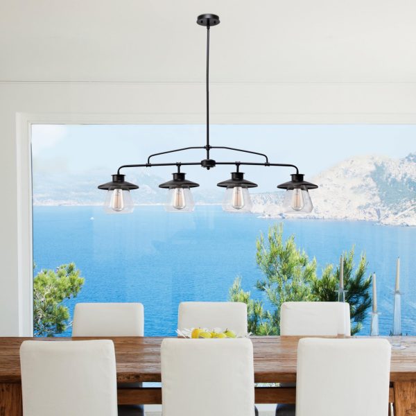 Clear glass 4 light chandelier - Image 5