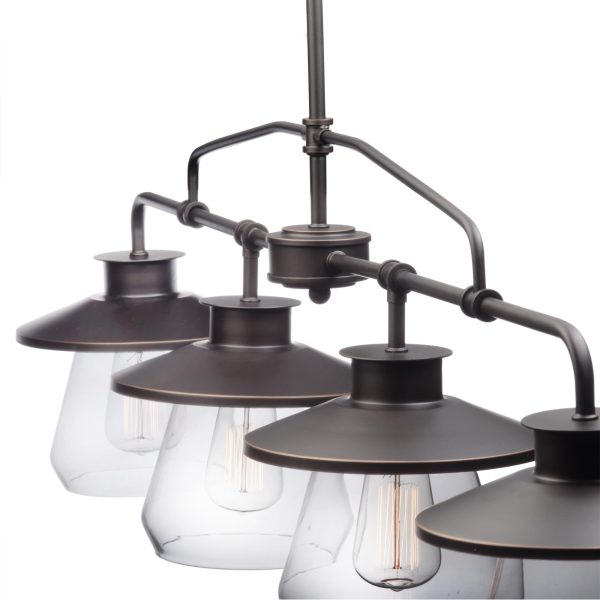 Clear glass 4 light chandelier - Image 3