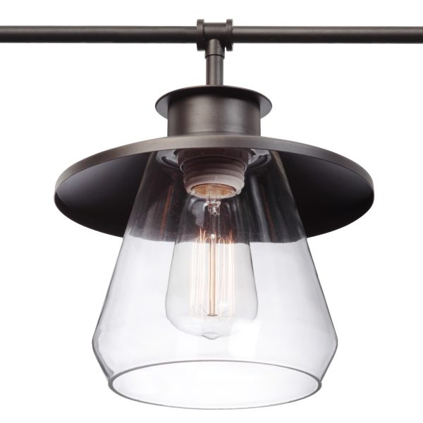 Clear glass 4 light chandelier - Image 2