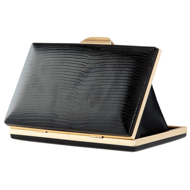 Black metal hardshell clutch - Image 3