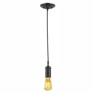 Black braided wire single head chandelier