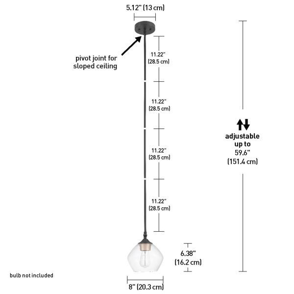 Transparent glass single head chandelier - Image 8