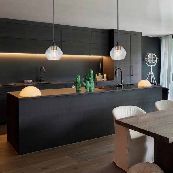 Transparent glass single head chandelier - Image 5