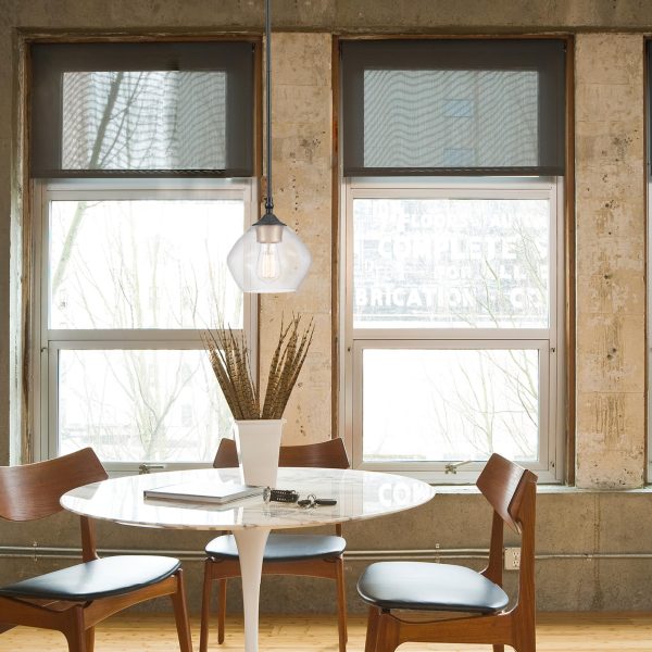 Transparent glass single head chandelier - Image 4