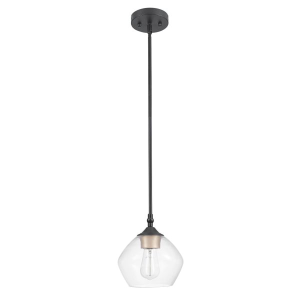 Transparent glass single head chandelier