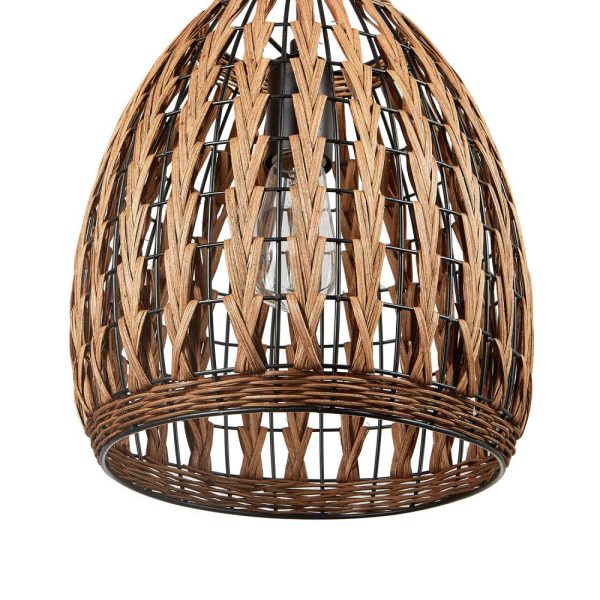 Woven rattan single head chandelier - Image 5