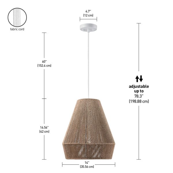 Hemp rope single head chandelier - Image 8