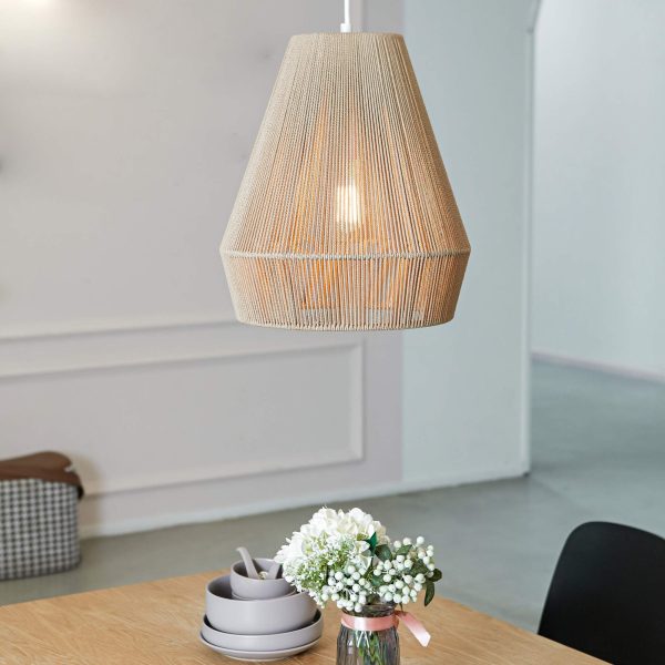 Hemp rope single head chandelier - Image 7