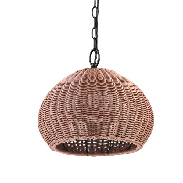 Rattan Single Head Outdoor Plug-in Pendant Light - Image 7