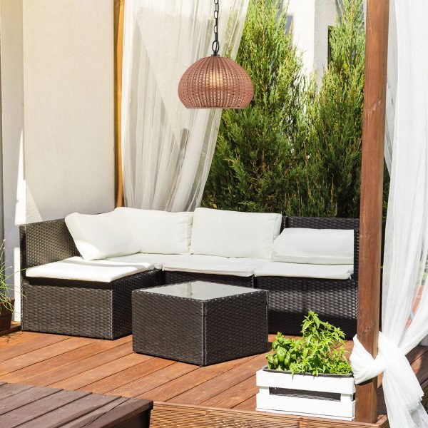 Rattan Single Head Outdoor Plug-in Pendant Light - Image 5