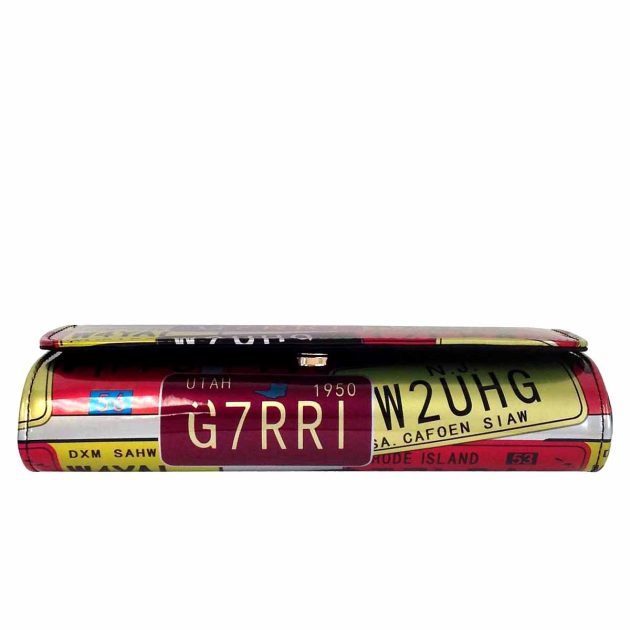 License Plate Faux Patent Leather Bow Clutch - Image 4