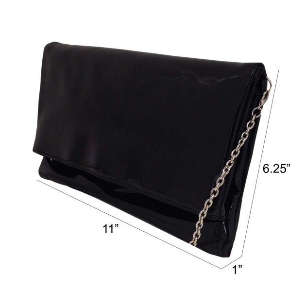 Black Basic Folding Clutch - Image 5