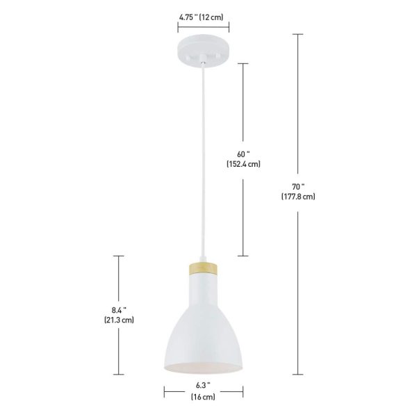 Matte wood grain decorative single head chandelier - Image 4