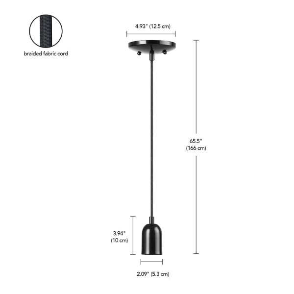 Bright black single head chandelier - Image 8