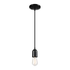 Bright black single head chandelier