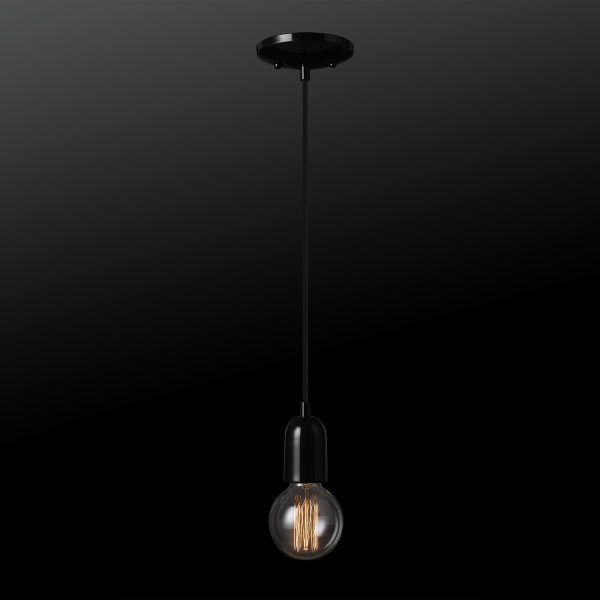Bright black single head chandelier - Image 6