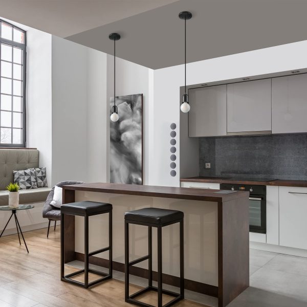 Bright black single head chandelier - Image 4