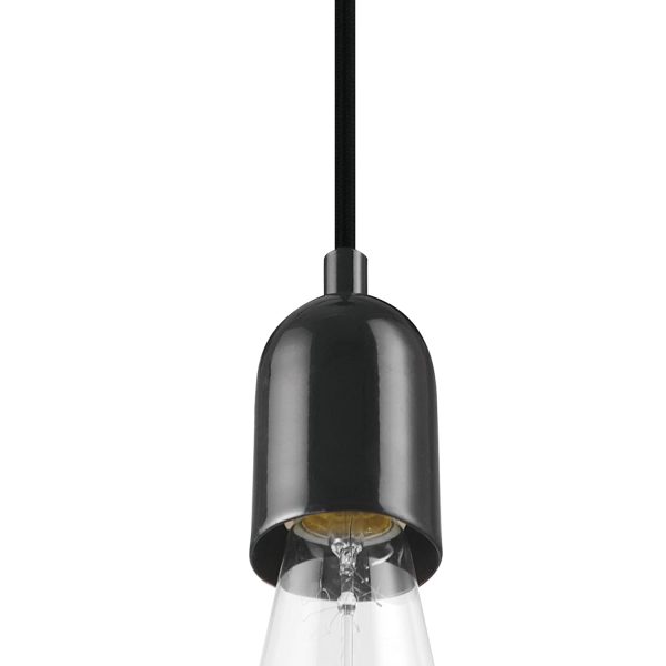 Bright black single head chandelier - Image 2