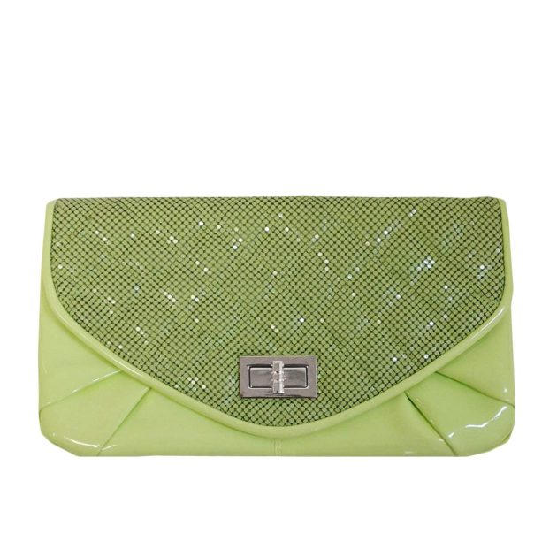 Green Metal Mesh Clutch - Image 5