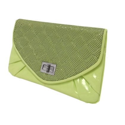 Green Metal Mesh Clutch