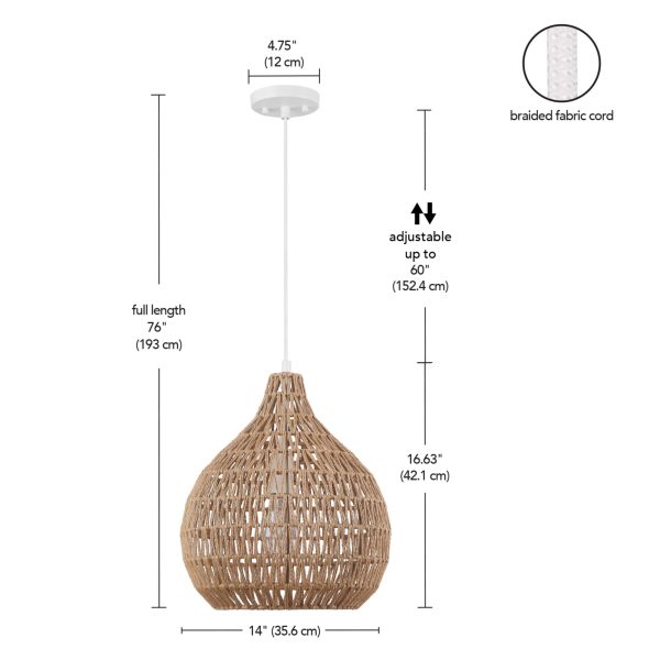 Single head chandelier hemp rope lampshade - Image 4