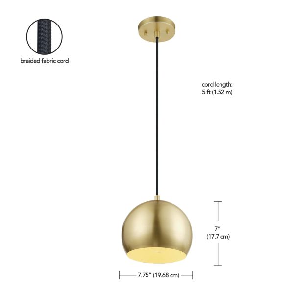 Matt brass single head chandelier - Image 8