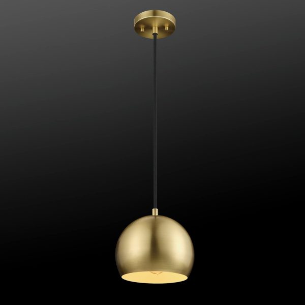 Matt brass single head chandelier - Image 6