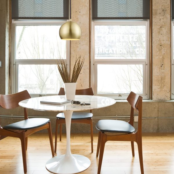 Matt brass single head chandelier - Image 5