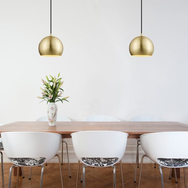Matt brass single head chandelier - Image 4