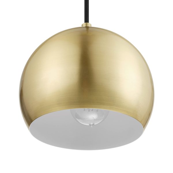 Matt brass single head chandelier - Image 2