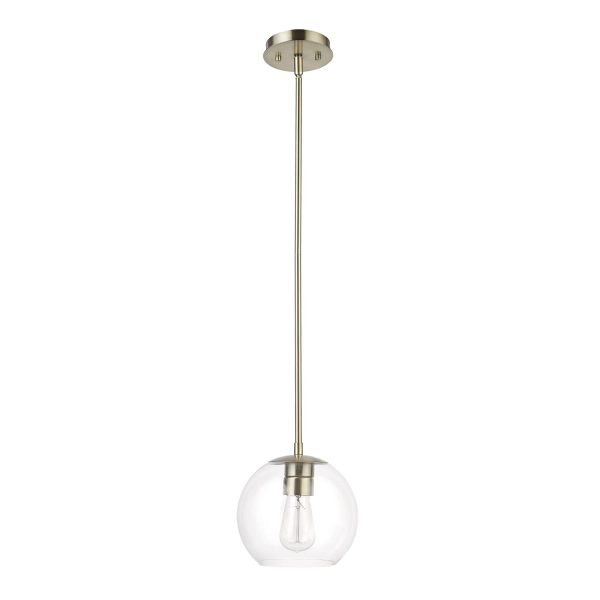 Single head chandelier brass clear glass lampshade